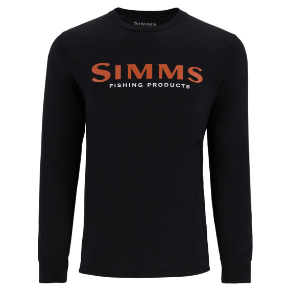 Simms Logo Shirt LS Jet Black dans le groupe Habits et chaussures / Habits / Sweats / T-shirts manches longues l\'adresse Sportfiskeprylar.se (13626-1292-20r)