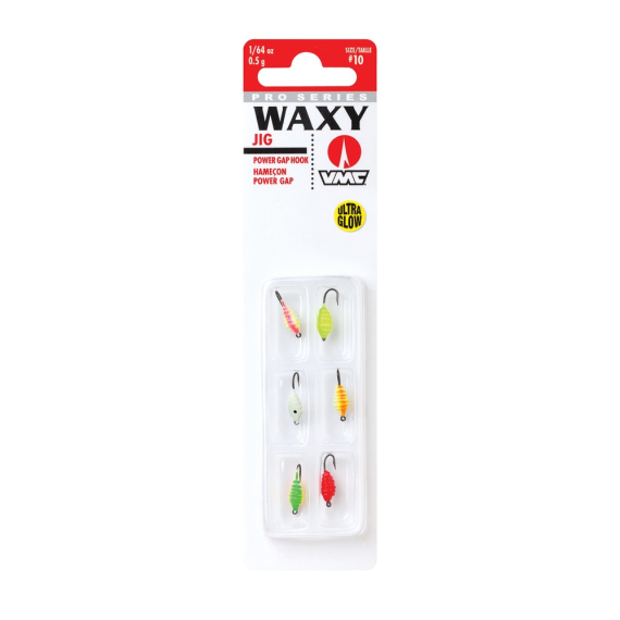 VMC Waxy Jig Kit 1,8g Glow 6-pack dans le groupe Leurres / Leurres jigging sous glace / Leurres pêche sous glace l\'adresse Sportfiskeprylar.se (149778NO)