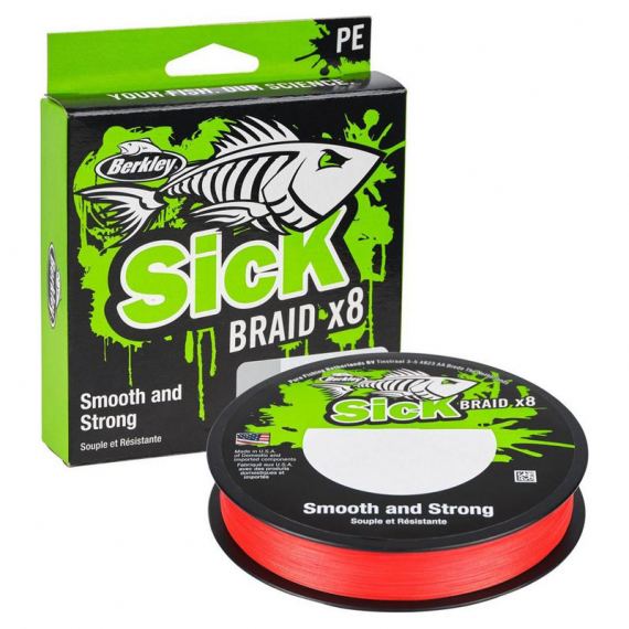 Berkley Sick Braid Red 150m - 0.12mm dans le groupe Lignes / Tresses l\'adresse Sportfiskeprylar.se (1558766)