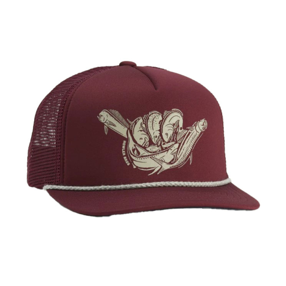 Howler Structured Snapback Hats Fish Shaka Burgundy dans le groupe Habits et chaussures / Casquettes et chapeaux / Casquettes / Casquettes snapback l\'adresse Sportfiskeprylar.se (160622F-BUR)