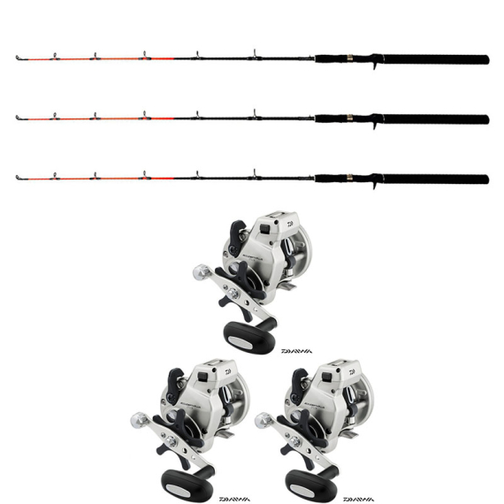 Daiwa Accudepth Plus 47LCBL (Left hand)/Maxximus Predator Ice Medium 140cm 3-Pack dans le groupe Techniques de pêche / Pêche sous la glace / Combos de Pêche sous la glace / Kits pêche sous glace l\'adresse Sportfiskeprylar.se (199231ICE3PCS-SET)