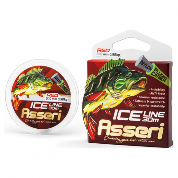 Asseri Ice Fishing Line Red 30m dans le groupe Lignes / Lignes jigging sous glace l\'adresse Sportfiskeprylar.se (315-04010r)