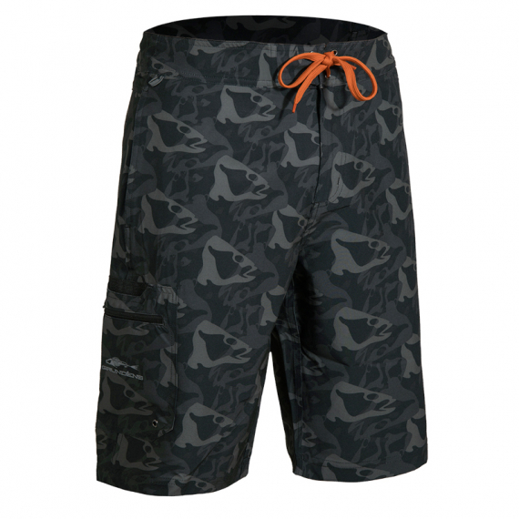 Grundéns Fish Head Board Shorts, Black Fish Camo dans le groupe Habits et chaussures / Habits / Pantalons l\'adresse Sportfiskeprylar.se (40008-968-5030r)