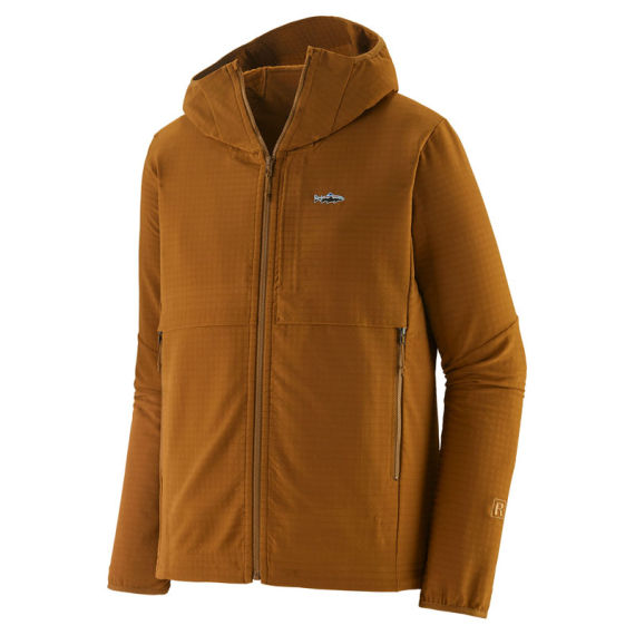 Patagonia M\'s R1 TechFace Fitz Roy Trout Hoody Shelter Brown dans le groupe Habits et chaussures / Habits / Sweats / Hoodies l\'adresse Sportfiskeprylar.se (81786-SHBN-Sr)