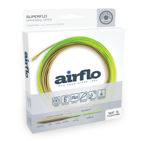 Airflo Superflo Universal Taper Floating Fly Line dans le groupe Lignes / Soies / Soies une main l\'adresse Sportfiskeprylar.se (ASF-UT-WF3F-MOSS-CHARTr)