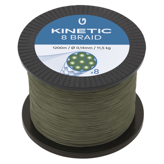 Kinetic 8 Braid 1200m Dusty Green 0,16mm/12kg dans le groupe Lignes / Tresses l\'adresse Sportfiskeprylar.se (F502-025-098)