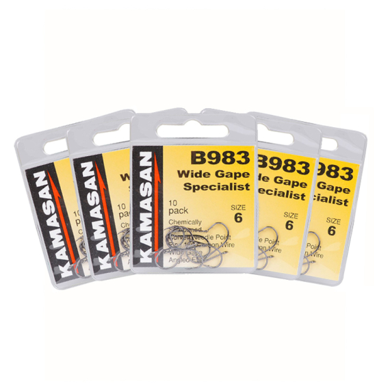 Kamasan B983 Wide Gape Specialist 10-pack x5 dans le groupe Hameçons et terminal tackle / Hameçons / Hameçons specimen l\'adresse Sportfiskeprylar.se (KAMASANB983PACK)