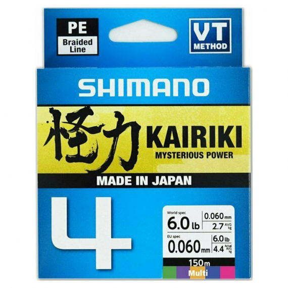 Shimano Kairiki 4, Multi Color - 150m dans le groupe Lignes / Tresses l\'adresse Sportfiskeprylar.se (LDM54TE0810015MMULTIr)