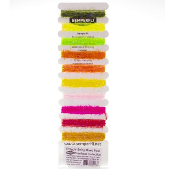 Semperfli Straggle String Mixed Pack- Bright Colours (Steelhead) dans le groupe Hameçons et terminal tackle / Fabrication mouche / Matériel fabrication mouche / Yarn et chenille l\'adresse Sportfiskeprylar.se (MSTS010SHD)