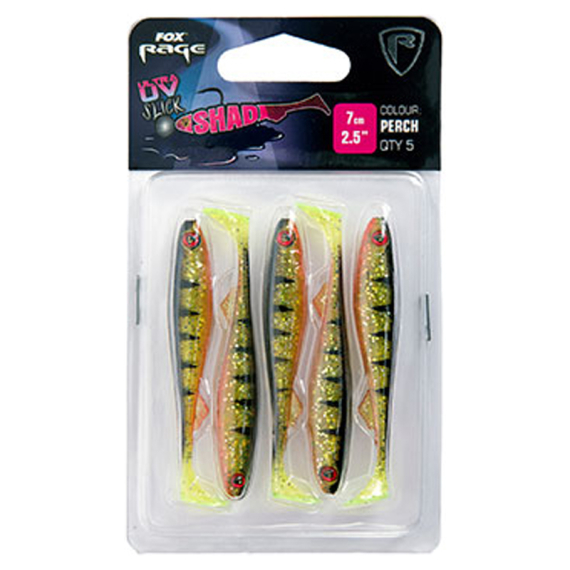 Fox Rage Slick Shad Ultra UV 7 cm 5-pack dans le groupe Leurres / Leurres souples / Leurres souples sandre et perche l\'adresse Sportfiskeprylar.se (NSC028r)