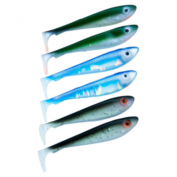 Svartzonker McRubber Shad 9cm Mix (6-pack) - Baitfish dans le groupe Leurre de la peche / Leurre souple / Jigs pour perches et pour sandres l\'adresse Sportfiskeprylar.se (SZ103553)