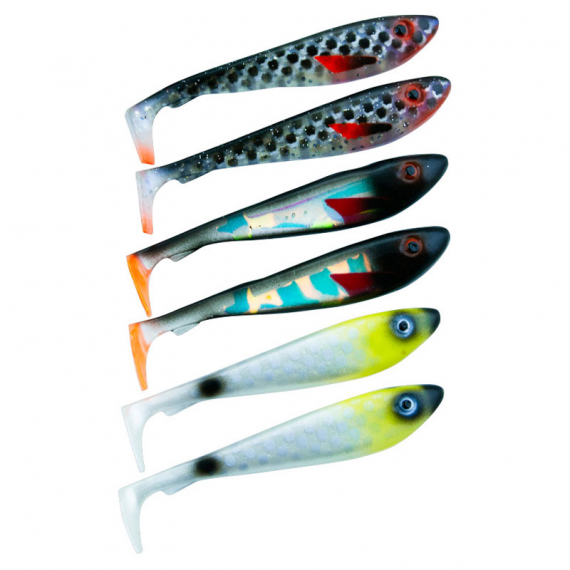 Svartzonker McRubber Shad 9cm Mix (6-pack) - Overcast dans le groupe Leurre de la peche / Leurre souple / Jigs pour perches et pour sandres l\'adresse Sportfiskeprylar.se (SZ103554)