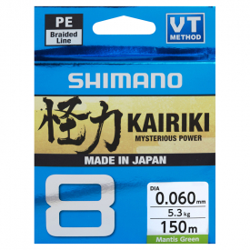 Shimano Kairiki 8 150m Mantis Green 0.16mm 10.3kg