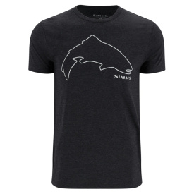 Simms Trout Outline T-Shirt Dark Gunmetal Heather