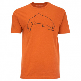 Simms Trout Outline T-Shirt Adobe Heather