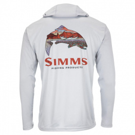 Simms Tech Hoody Artist Series Trout Logo Flame/Sterling