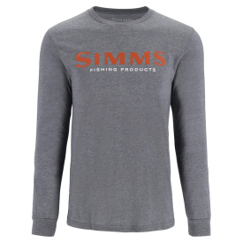 Simms Logo Shirt LS Athletic Heather