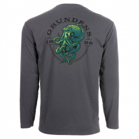 Grundéns Tech Tee LS Kraken Print Anchor