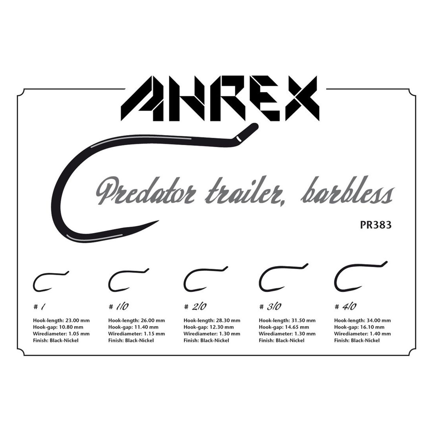 Ahrex PR383 - Predator Trailer Hook, Barbless