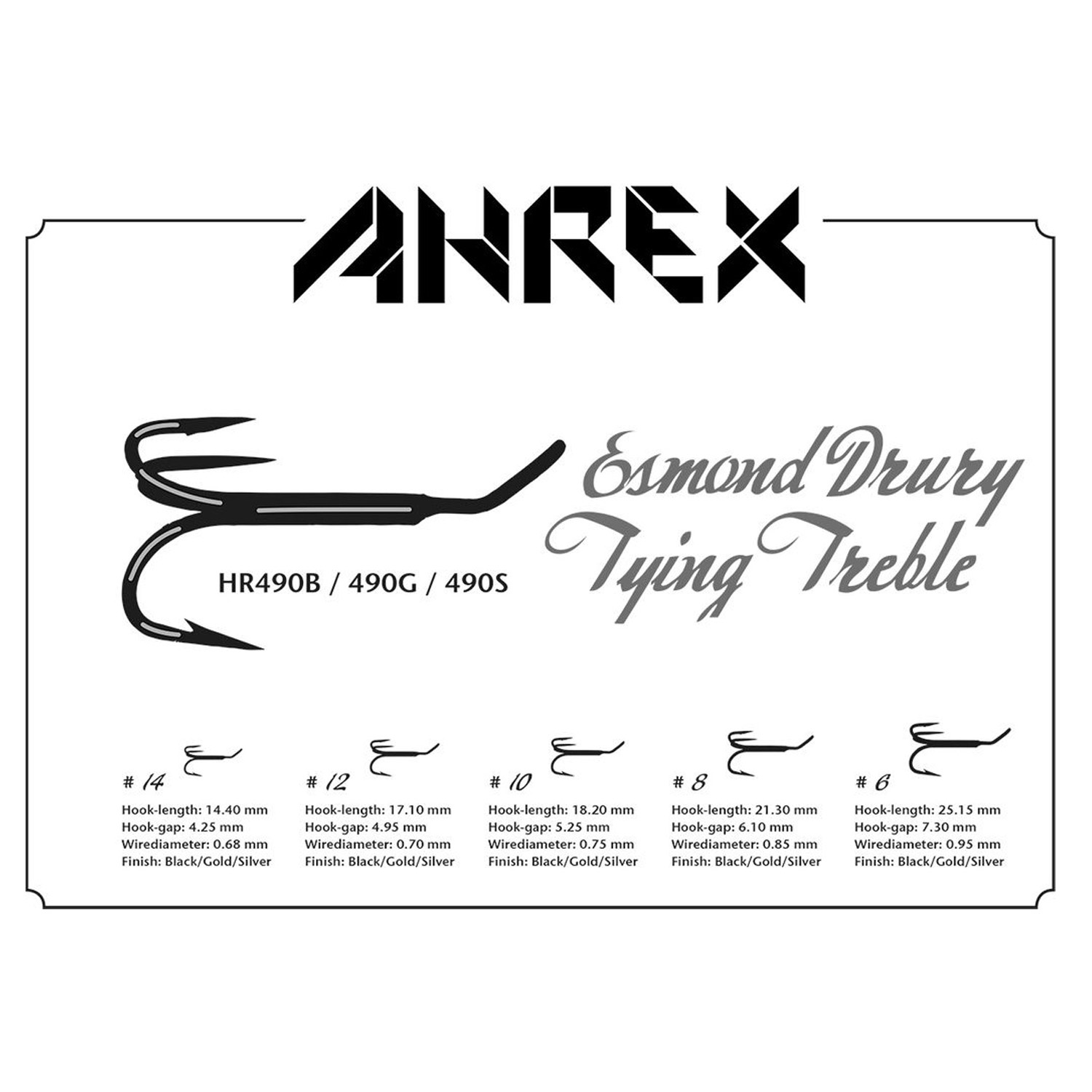 Ahrex HR490S ED Tying Treble 5-pack